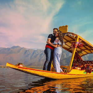 Romantic shikara ride on Dal Lake in Kashmir